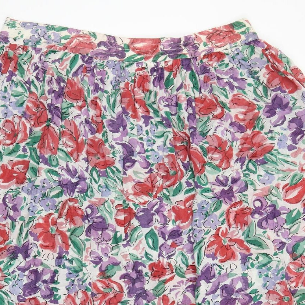 Preworn Womens Multicoloured Geometric Viscose Flare Skirt Size 12