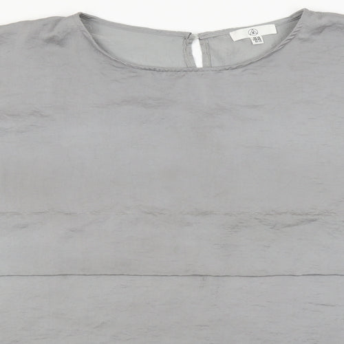 Missguided Womens Grey Polyester Basic Blouse Size 16 Round Neck