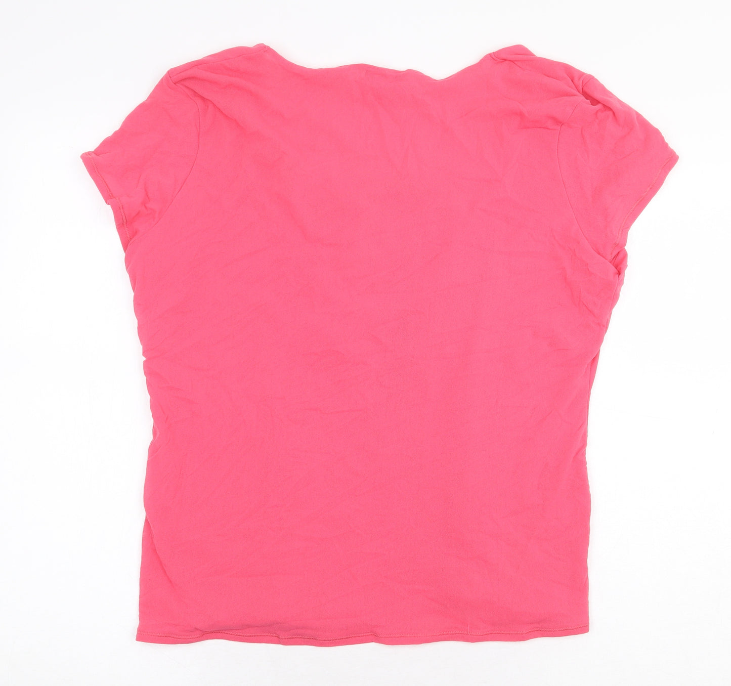Monsoon Womens Pink Polyamide Basic T-Shirt Size 22 Square Neck