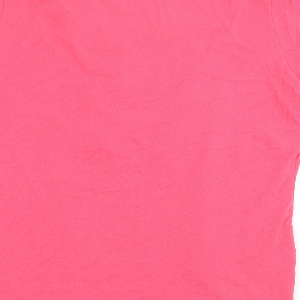 Monsoon Womens Pink Polyamide Basic T-Shirt Size 22 Square Neck
