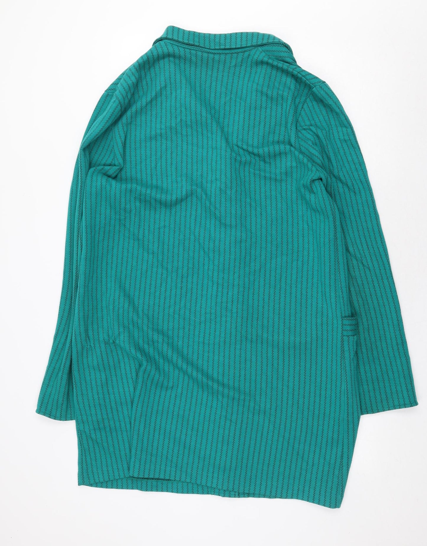 WEEKENDERS Womens Green Striped Jacket Size XL Button