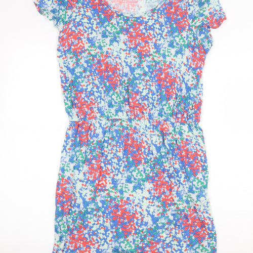 Limited Collection Womens Multicoloured Geometric Viscose T-Shirt Dress Size 14 Boat Neck Pullover