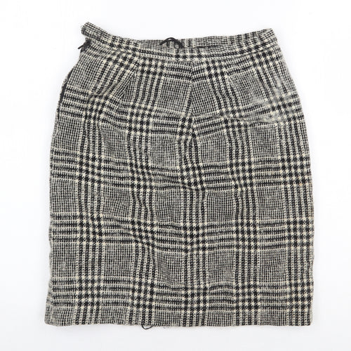 Reine Wolle Womens Beige Geometric Polyester A-Line Skirt Size 28 in Zip