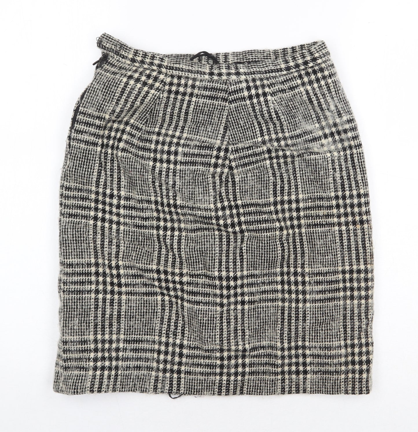 Reine Wolle Womens Beige Geometric Polyester A-Line Skirt Size 28 in Zip