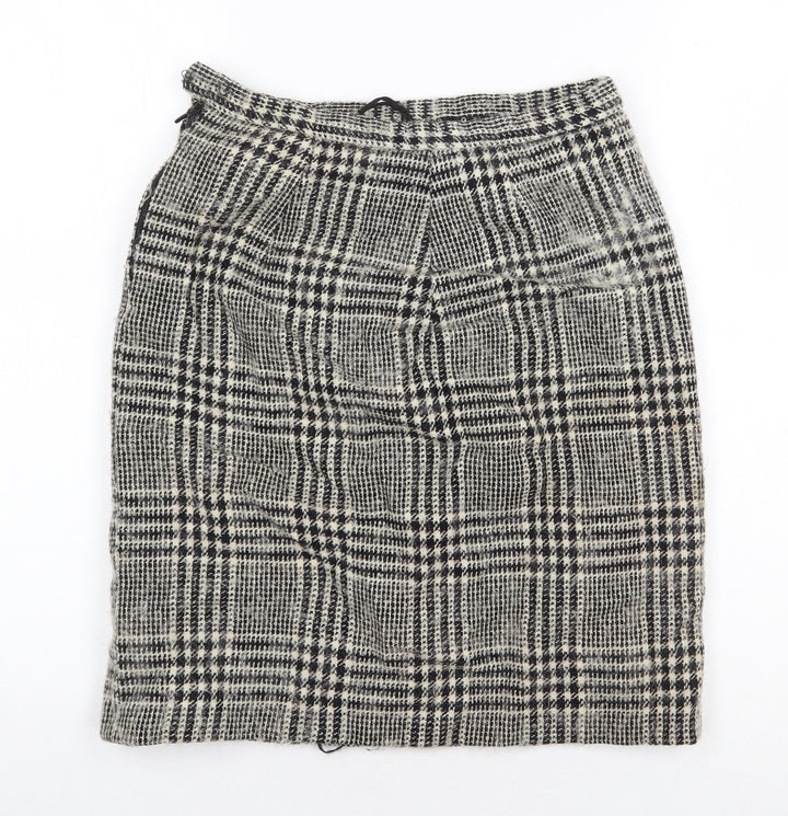 Reine Wolle Womens Beige Geometric Polyester A-Line Skirt Size 28 in Zip