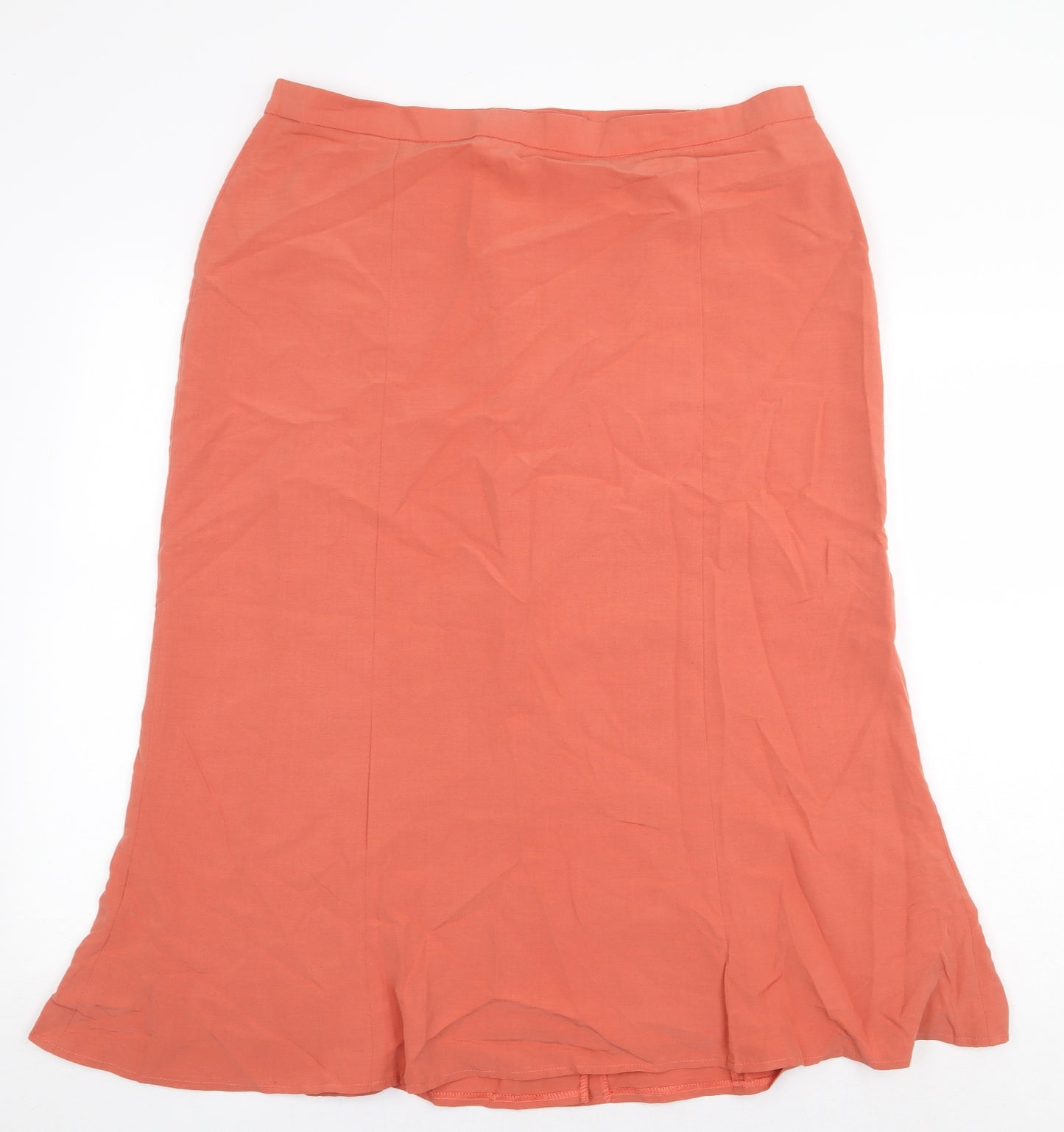 Roman Originals Womens Orange Modal Trumpet Skirt Size 18 Zip