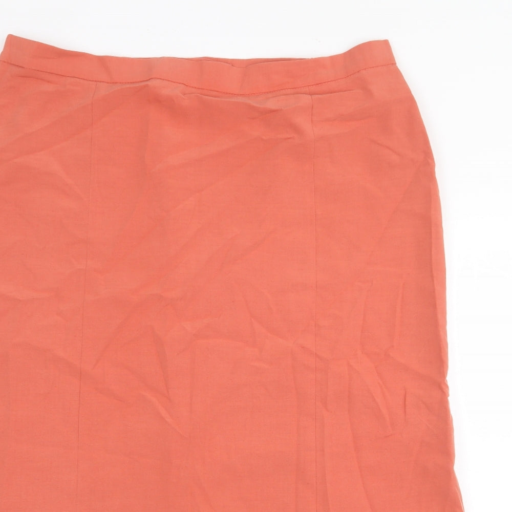 Roman Originals Womens Orange Modal Trumpet Skirt Size 18 Zip