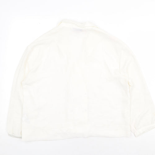 Topshop Womens White Polyester Basic Blouse Size 12 Collared