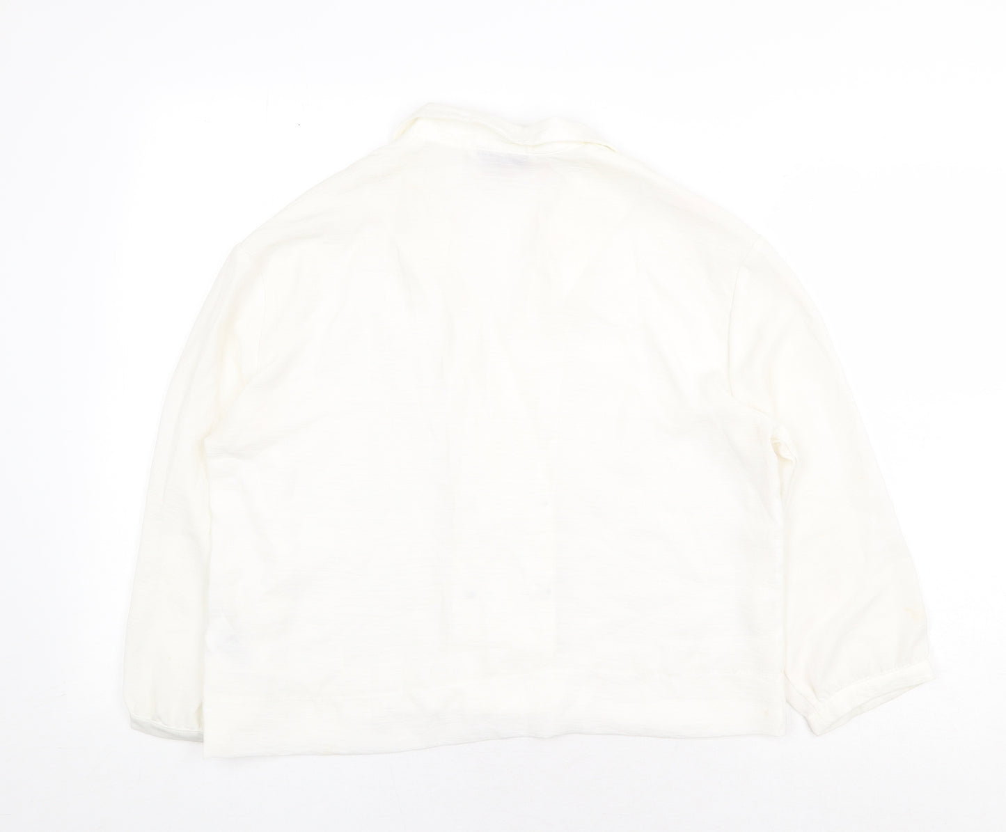 Topshop Womens White Polyester Basic Blouse Size 12 Collared