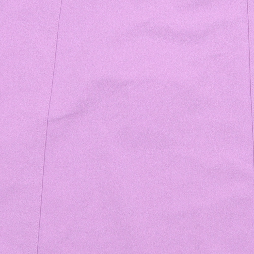 Zara Womens Purple Polyester A-Line Skirt Size M Zip