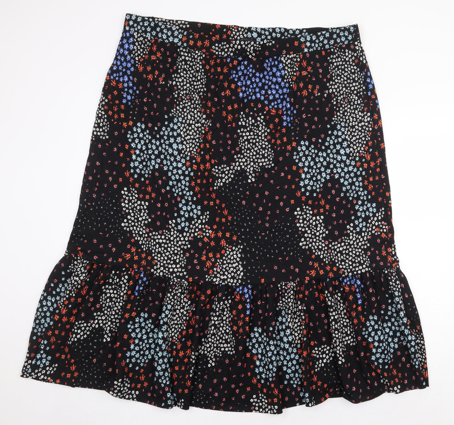 Marks and Spencer Womens Black Geometric Polyester Trumpet Skirt Size 24