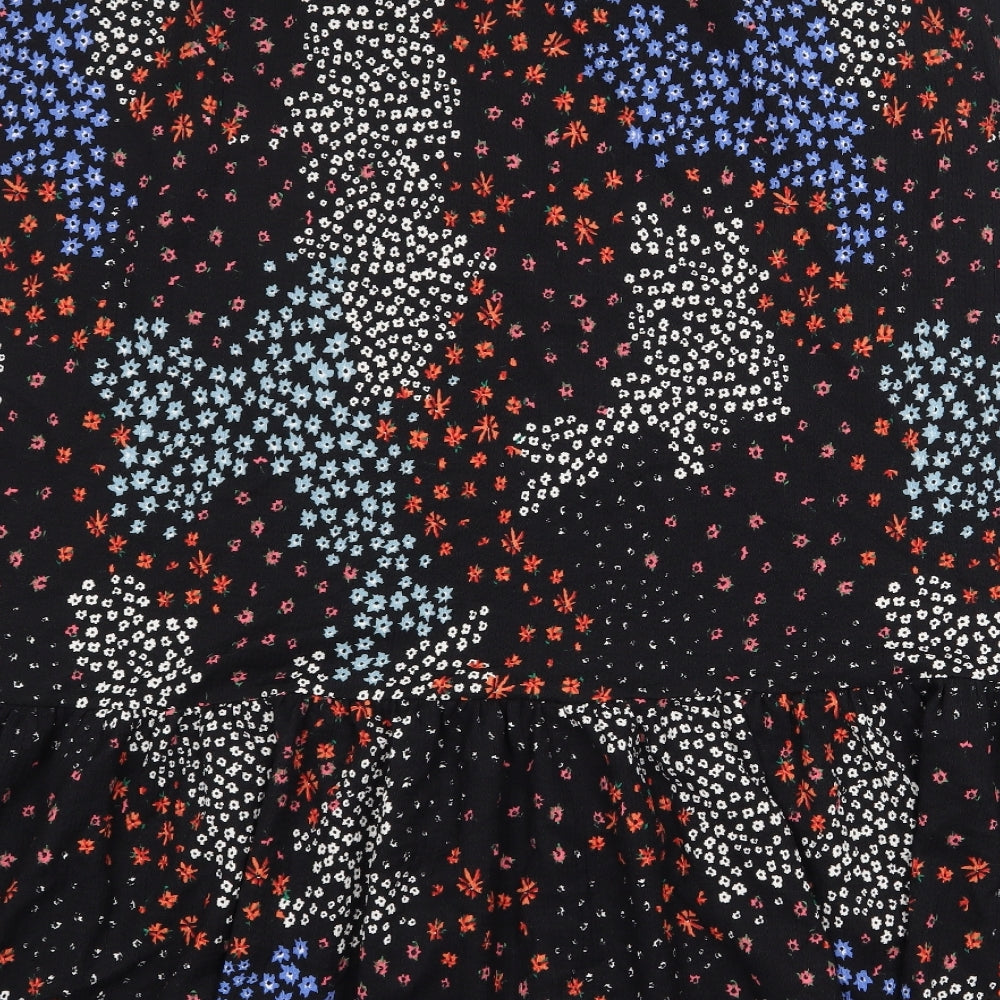 Marks and Spencer Womens Black Geometric Polyester Trumpet Skirt Size 24