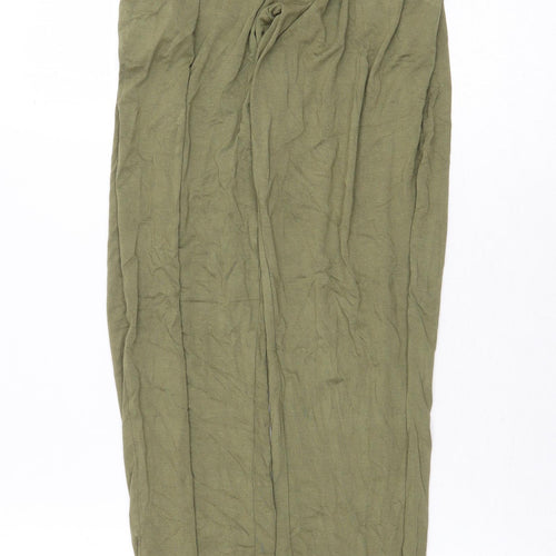 Peacocks Womens Green Viscose Trousers Size 8 Regular