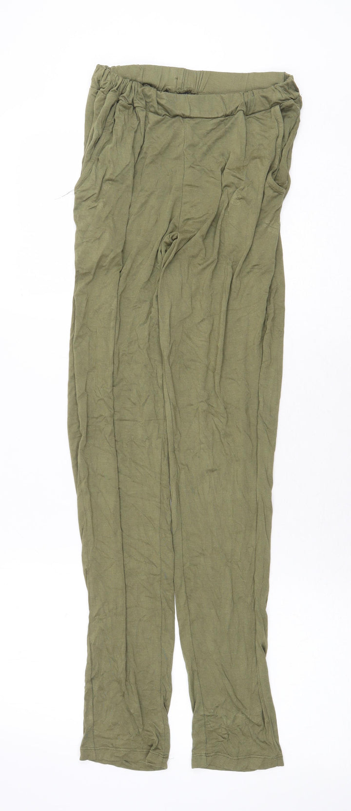 Peacocks Womens Green Viscose Trousers Size 8 Regular