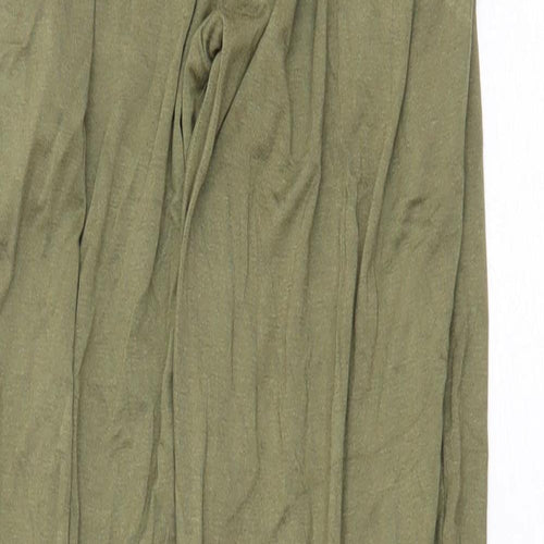 Peacocks Womens Green Viscose Trousers Size 8 Regular