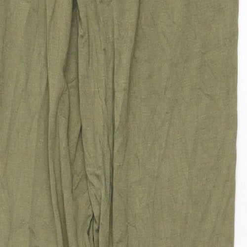 Peacocks Womens Green Viscose Trousers Size 8 Regular