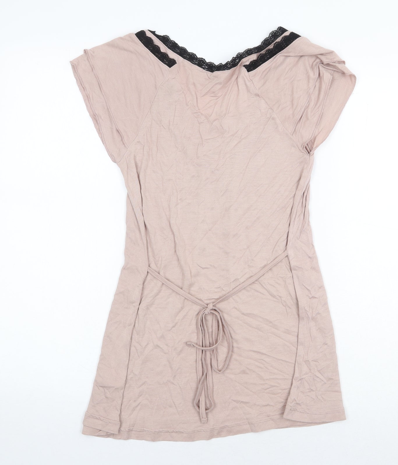 New Look Womens Pink Viscose Basic T-Shirt Size 10 Scoop Neck