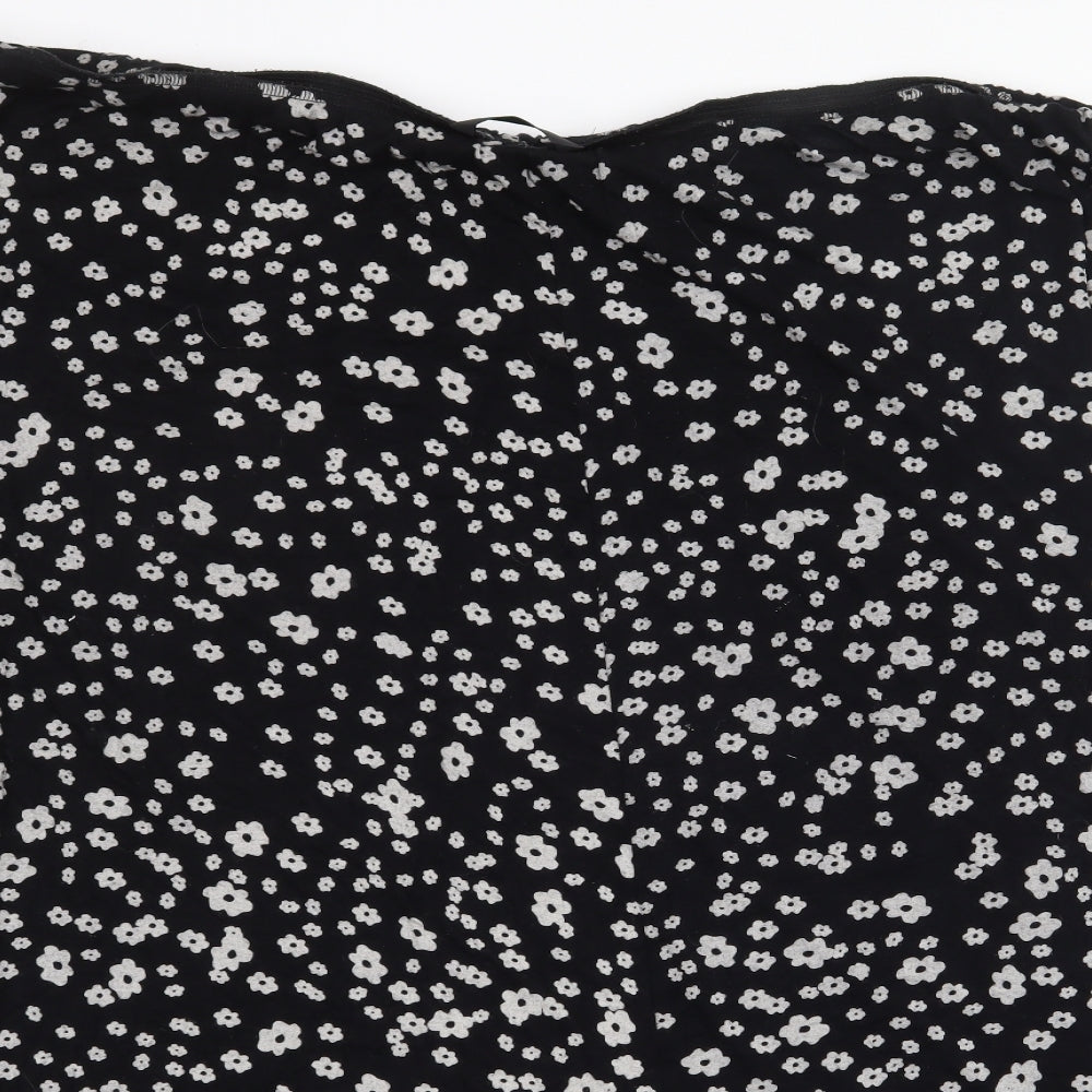 Preworn Womens Black Geometric Viscose Flare Skirt Size 28