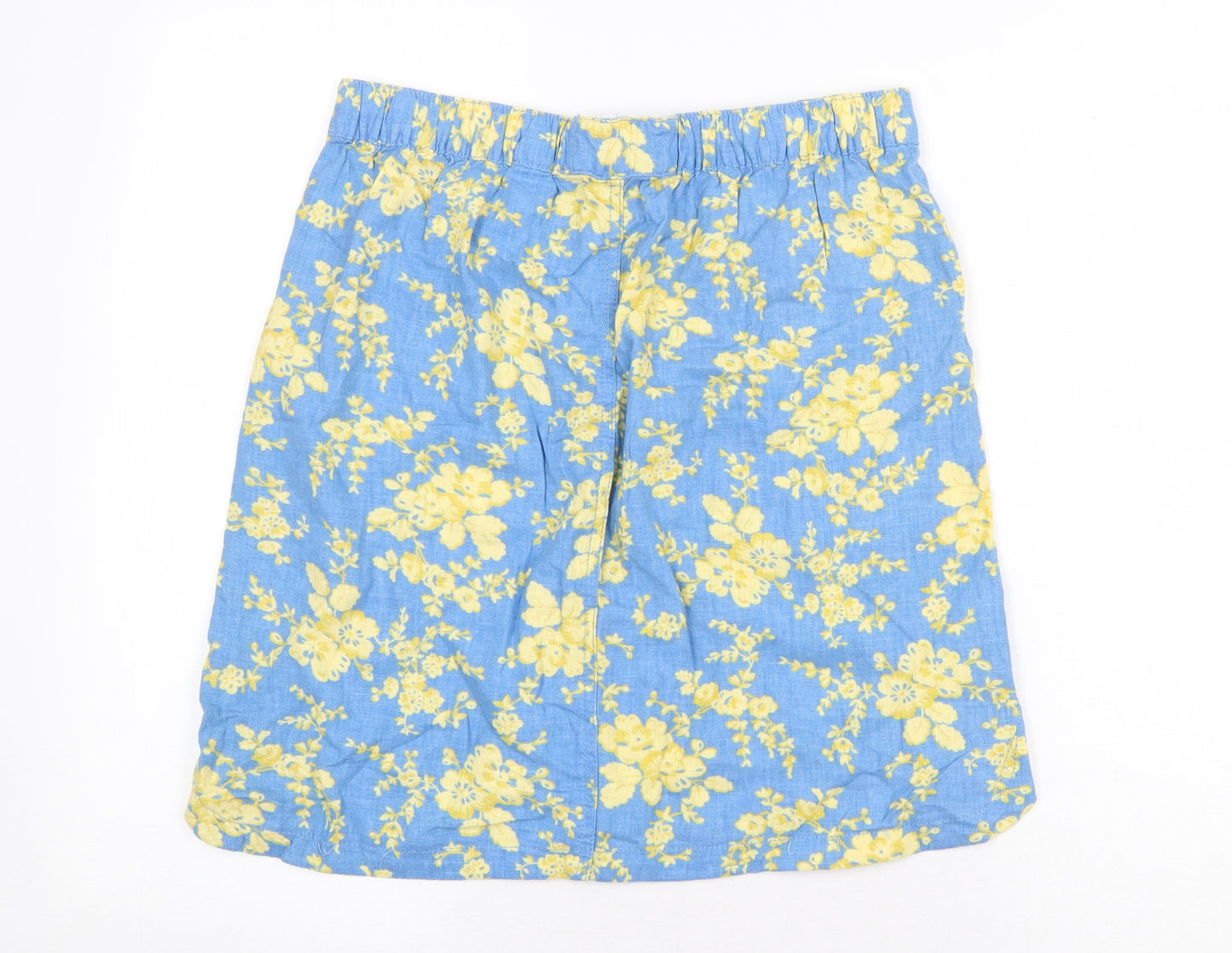 NEXT Womens Blue Geometric Linen A-Line Skirt Size 8