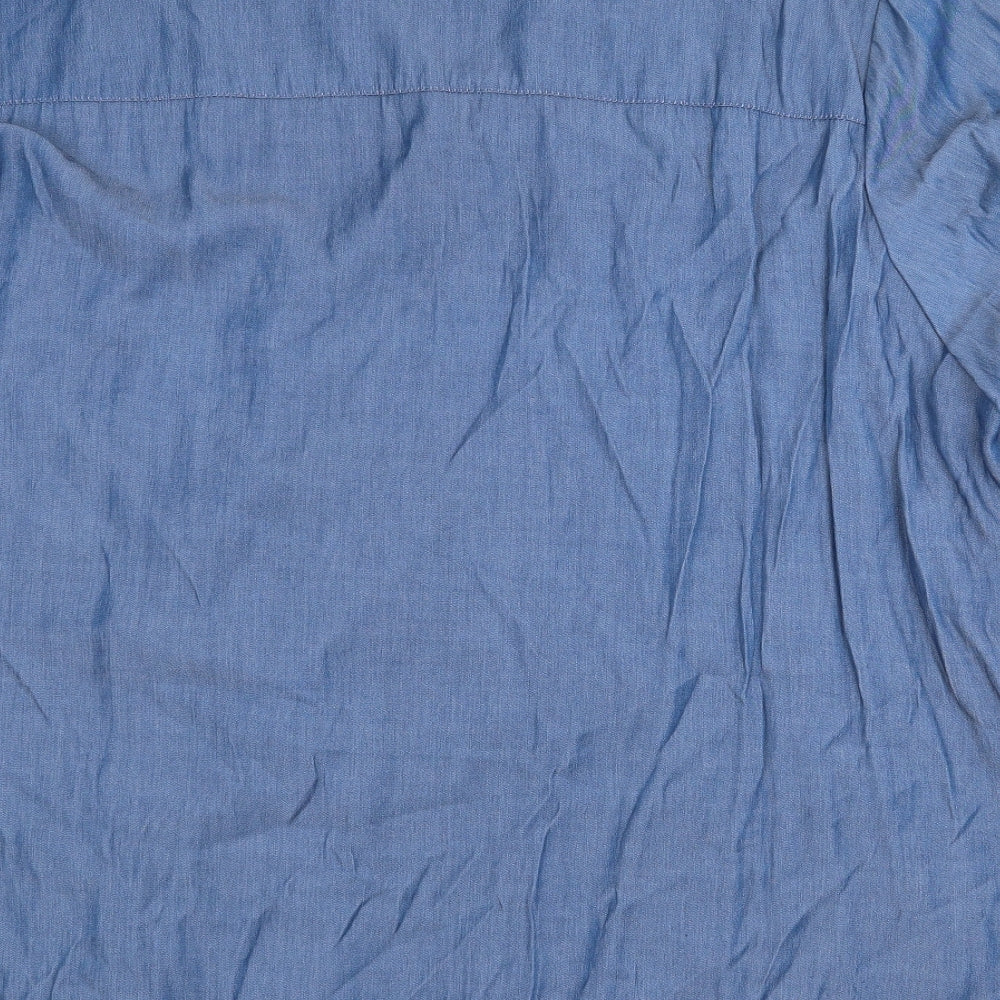 Julipa Womens Blue Viscose Basic Blouse Size 28 V-Neck