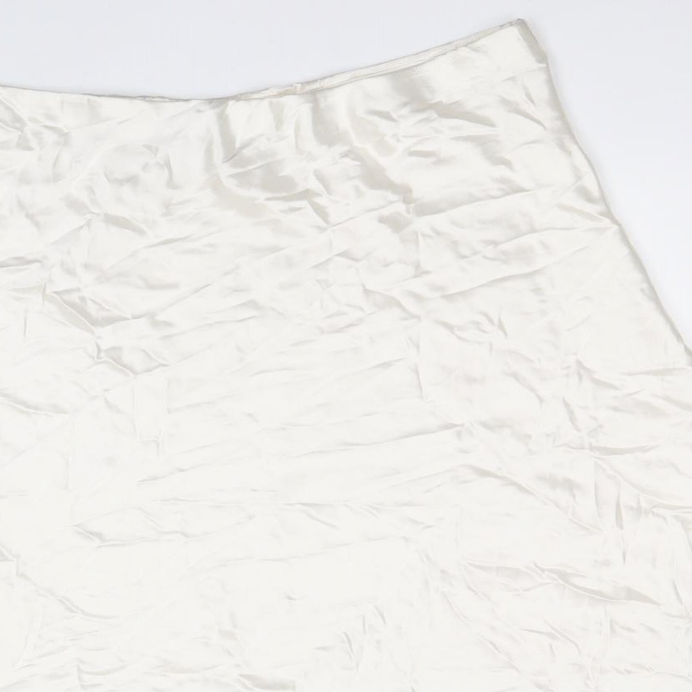 Marks and Spencer Womens Ivory Polyester A-Line Skirt Size 20