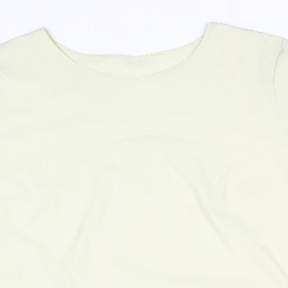 Preworn Womens Beige Polyester Basic T-Shirt Size 20 Round Neck