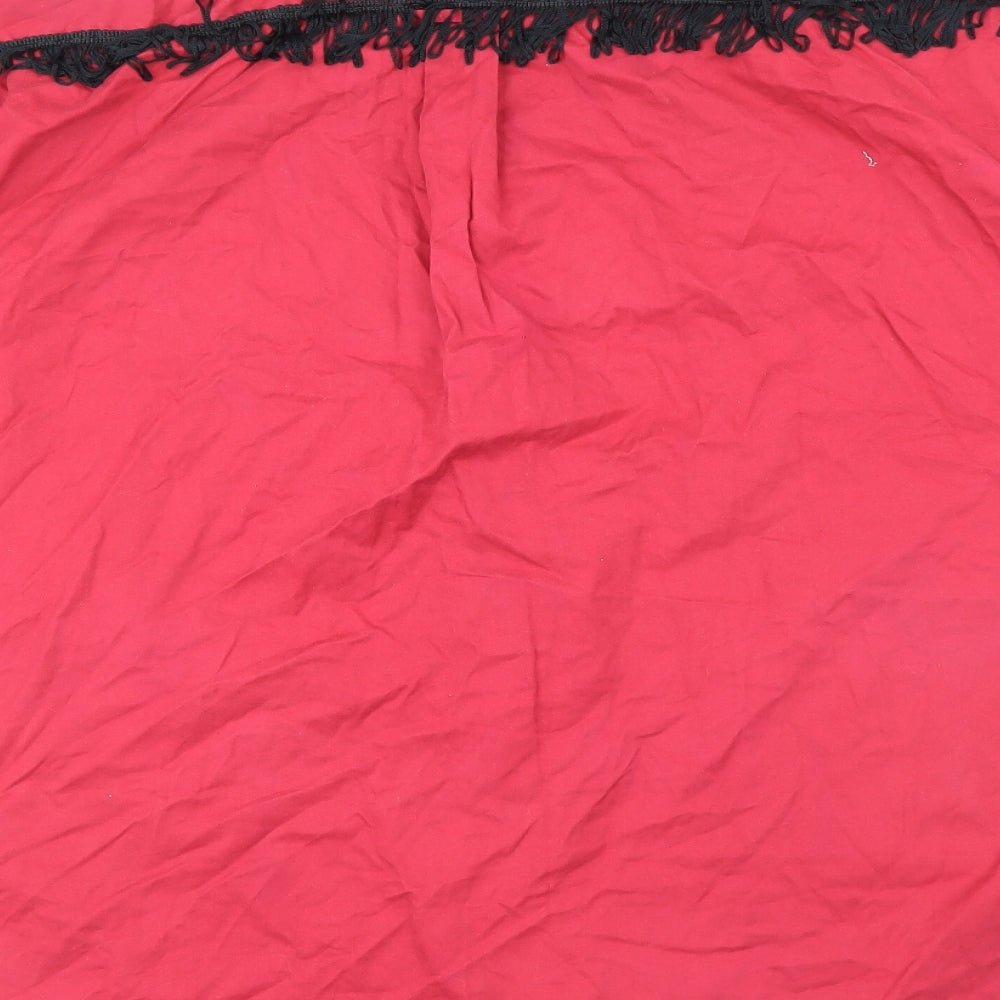 H.D.C Mens Pink Cotton Button-Up Size 17 Collared Buckle - Fringe Detail