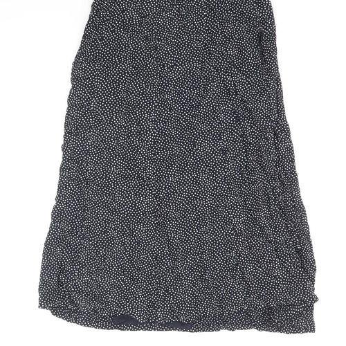 Eifie Womens Blue Polka Dot Polyester Flare Skirt Size 10 Zip