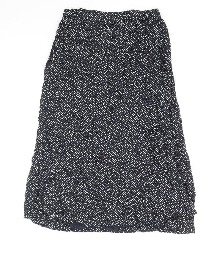 Eifie Womens Blue Polka Dot Polyester Flare Skirt Size 10 Zip