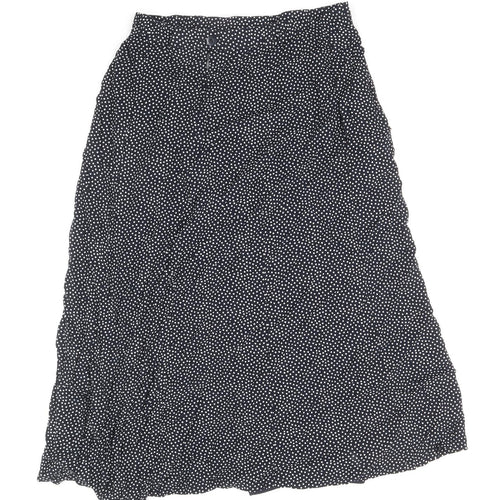 Eifie Womens Blue Polka Dot Polyester Flare Skirt Size 10 Zip