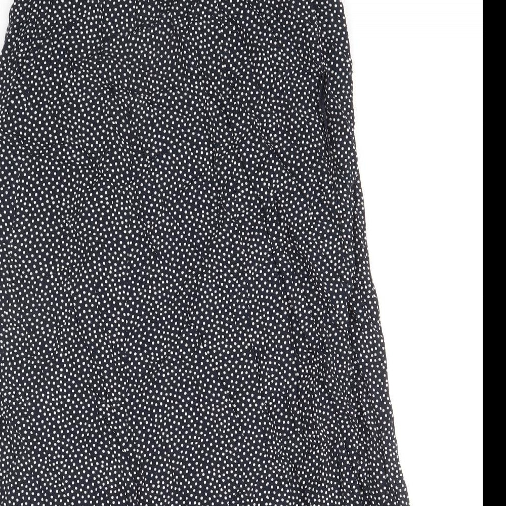 Eifie Womens Blue Polka Dot Polyester Flare Skirt Size 10 Zip