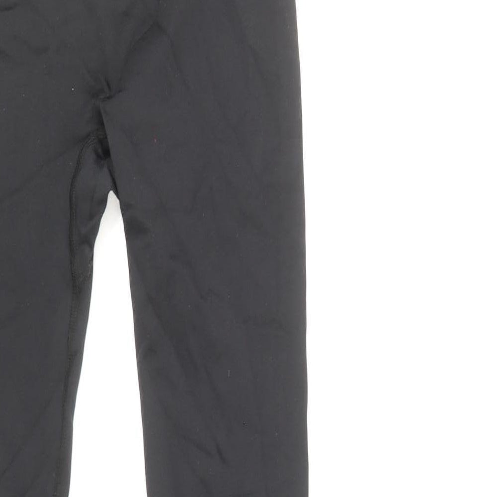 Primark Womens Black Polyamide Capri Leggings Size 8 - Mesh Leg Panels