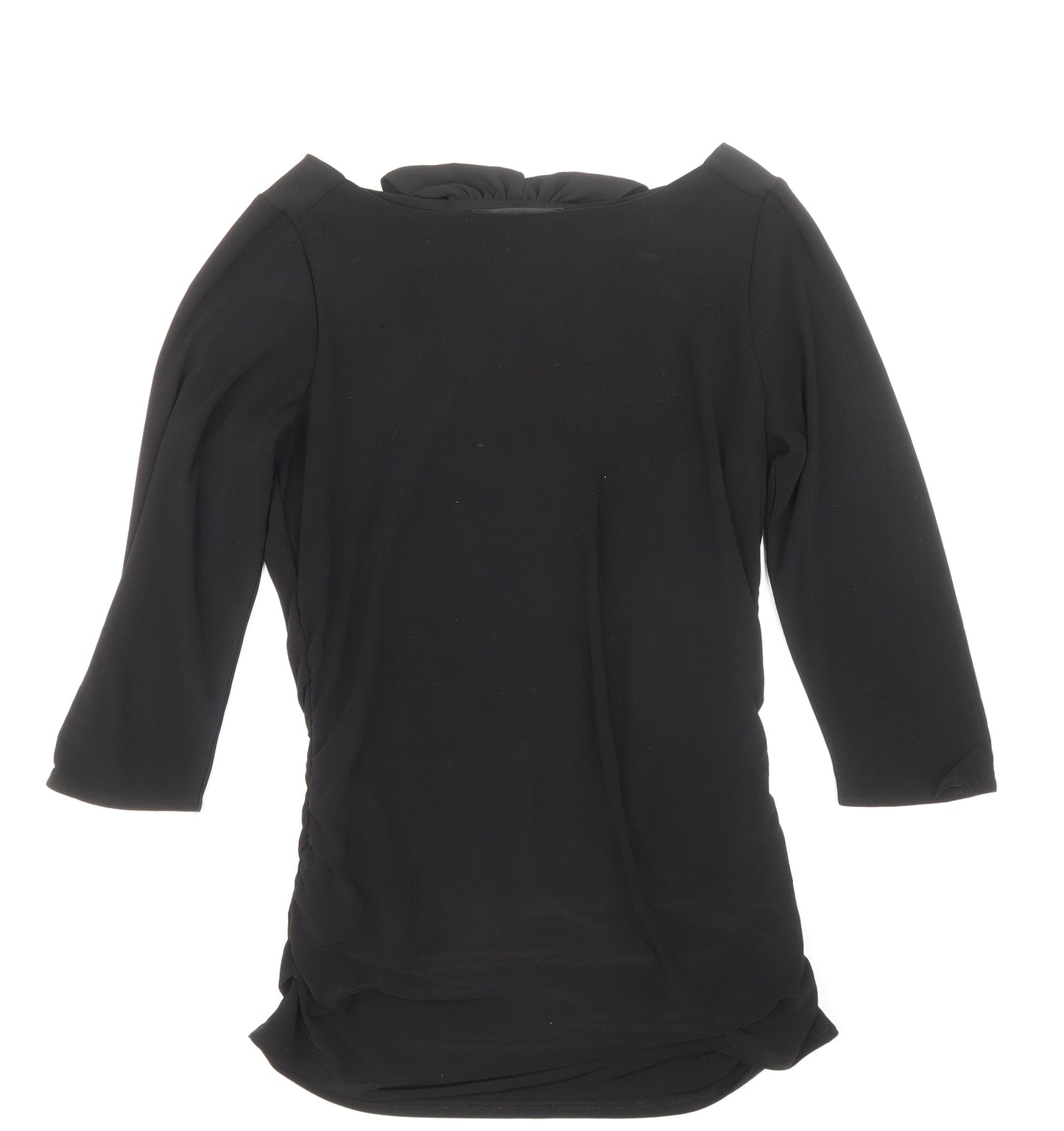 Coast Womens Black Polyester Basic Blouse Size 8 Boat Neck