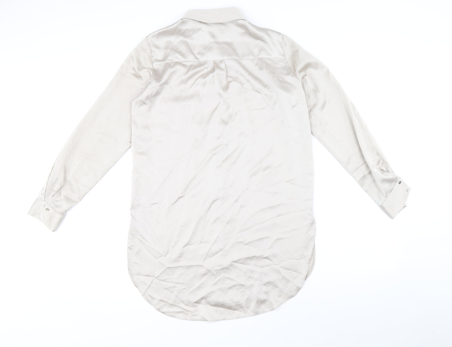 Dorothy Perkins Womens Gold Polyester Basic Button-Up Size 10 Collared