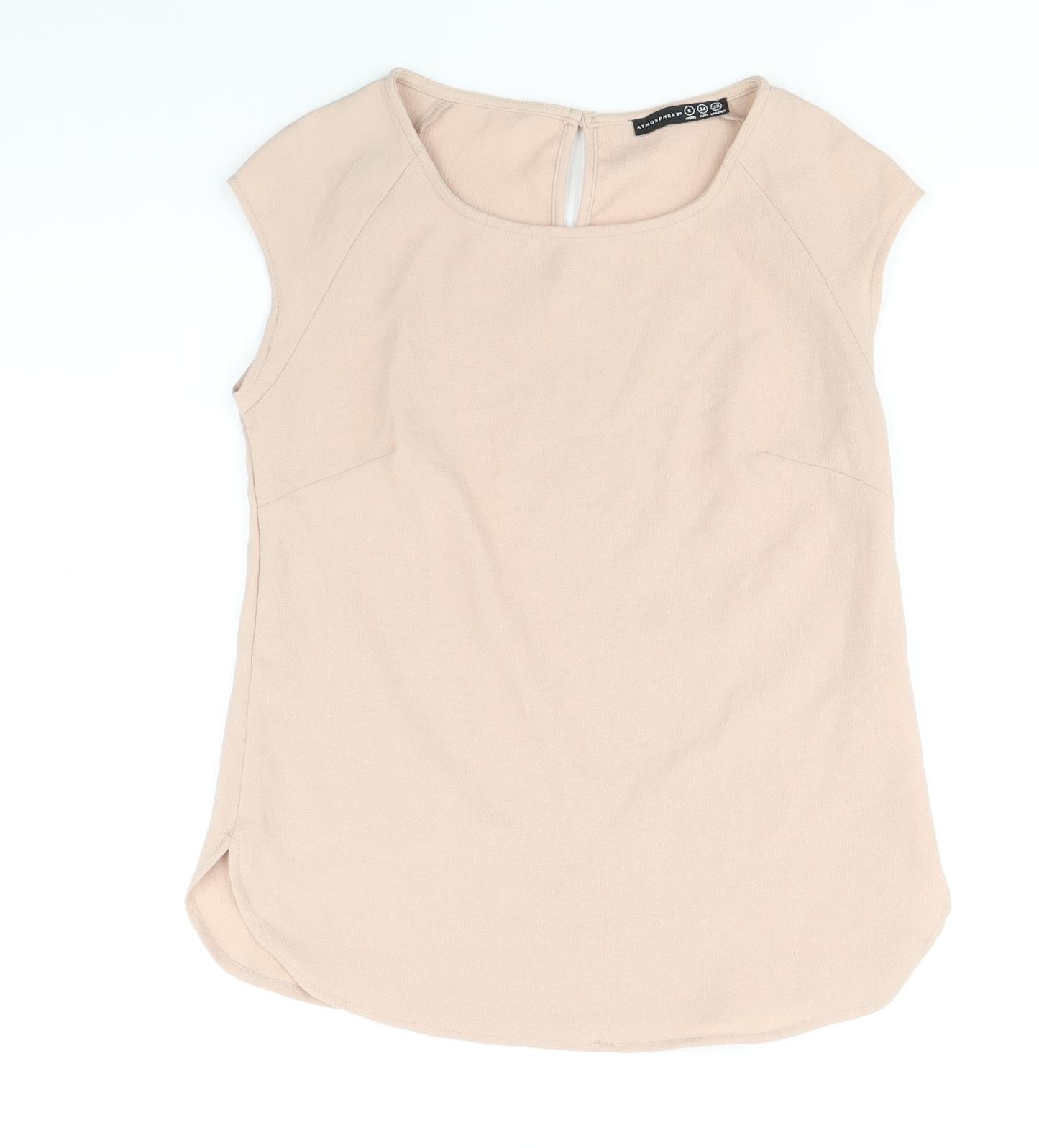 Atmoshpere Womens Pink Polyester Basic Blouse Size 6 Boat Neck