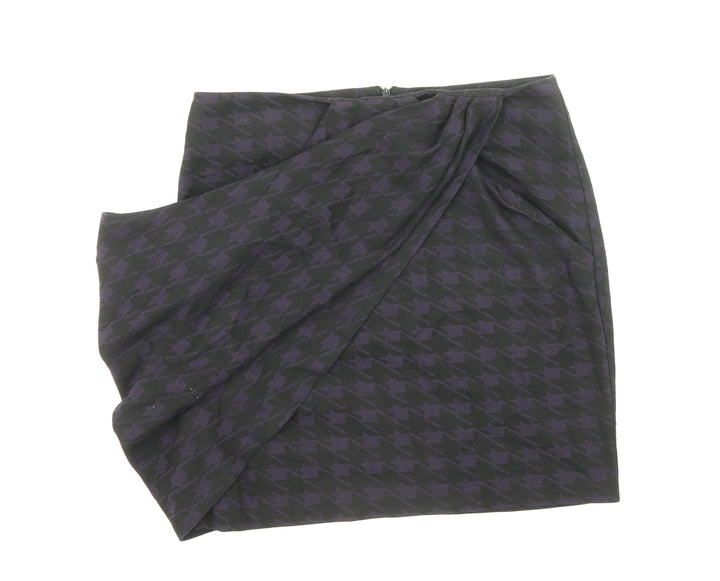 Topshop Womens Black Geometric Viscose Bandage Skirt Size 10 Zip
