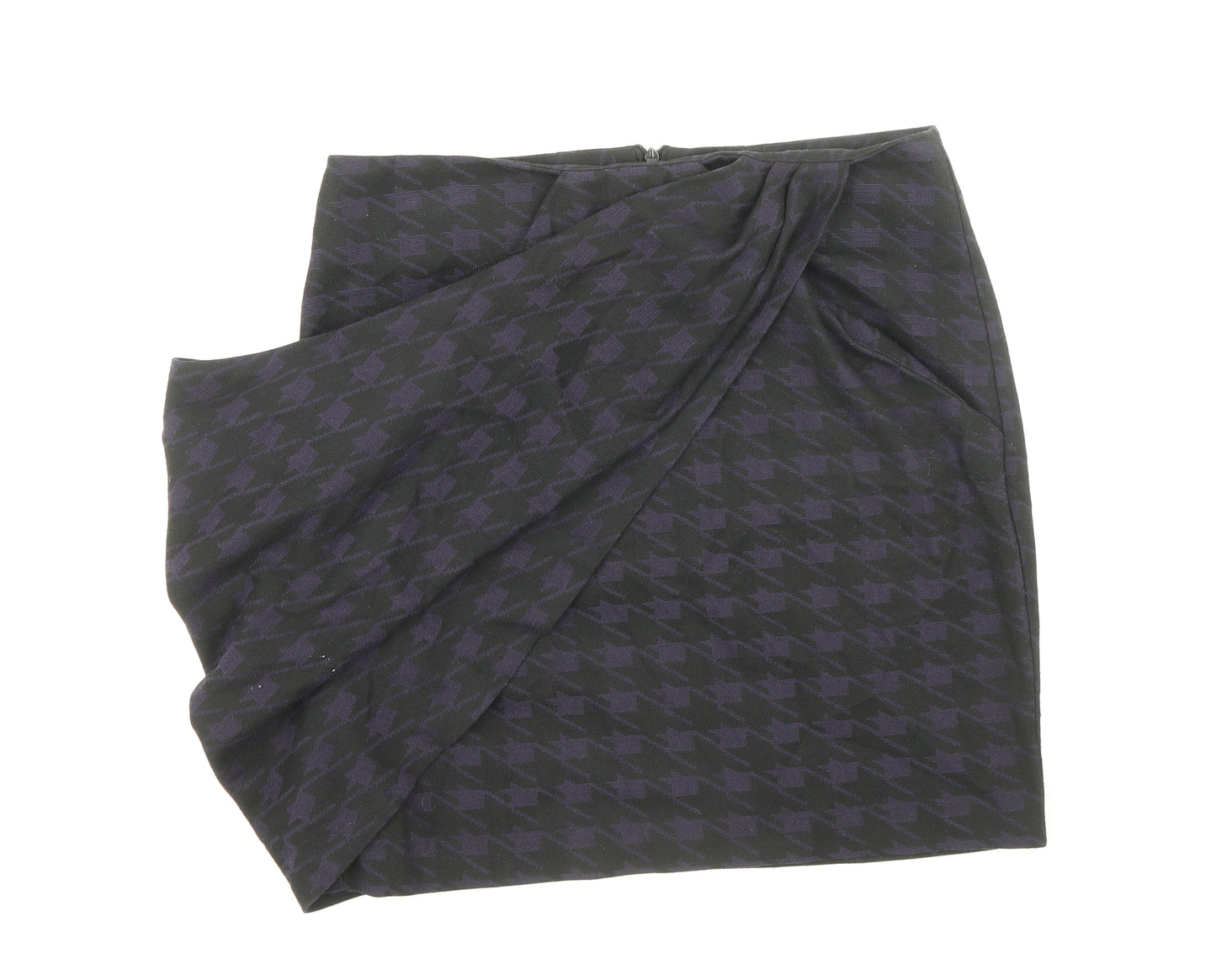 Topshop Womens Black Geometric Viscose Bandage Skirt Size 10 Zip