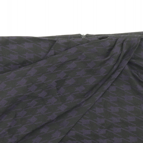 Topshop Womens Black Geometric Viscose Bandage Skirt Size 10 Zip