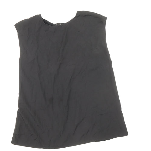 Atmosphere Womens Black Polyester Basic Blouse Size 12 Boat Neck