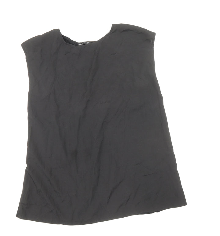 Atmosphere Womens Black Polyester Basic Blouse Size 12 Boat Neck