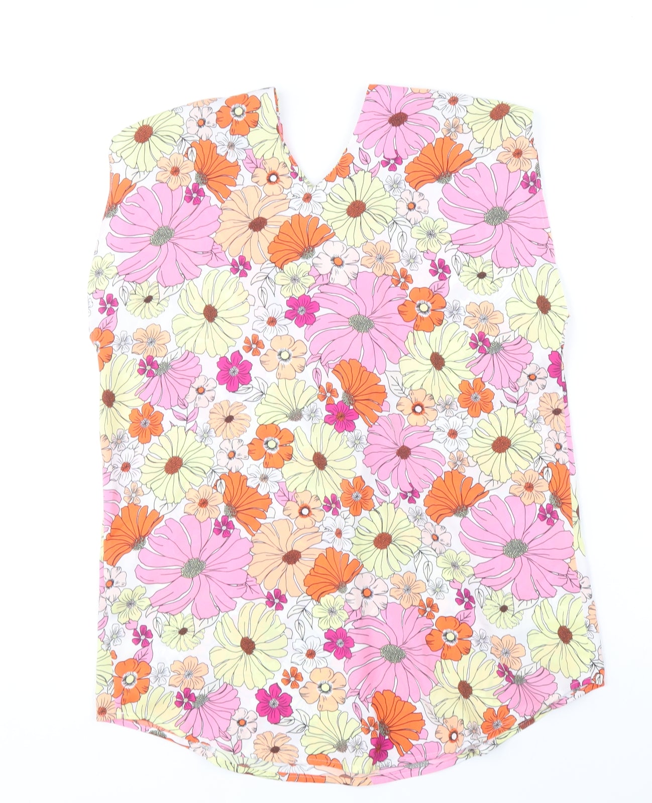 Marks and Spencer Womens Multicoloured Floral Polyester Basic Blouse Size 6 V-Neck