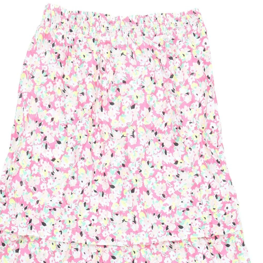 Marks and Spencer Womens Multicoloured Geometric Polyester Flare Skirt Size 12