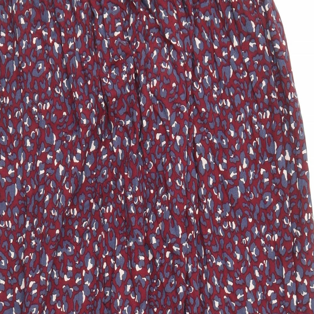NEXT Womens Purple Geometric Viscose Flare Skirt Size 10