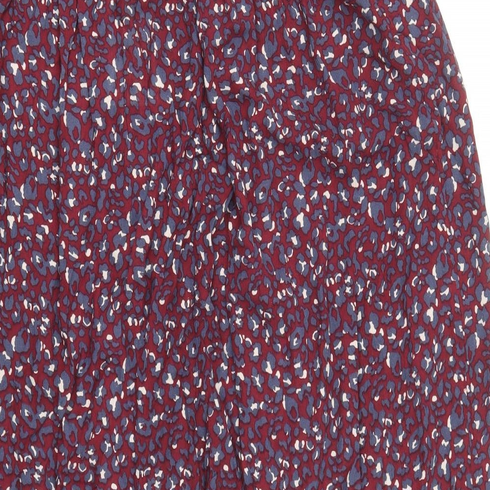 NEXT Womens Purple Geometric Viscose Flare Skirt Size 10