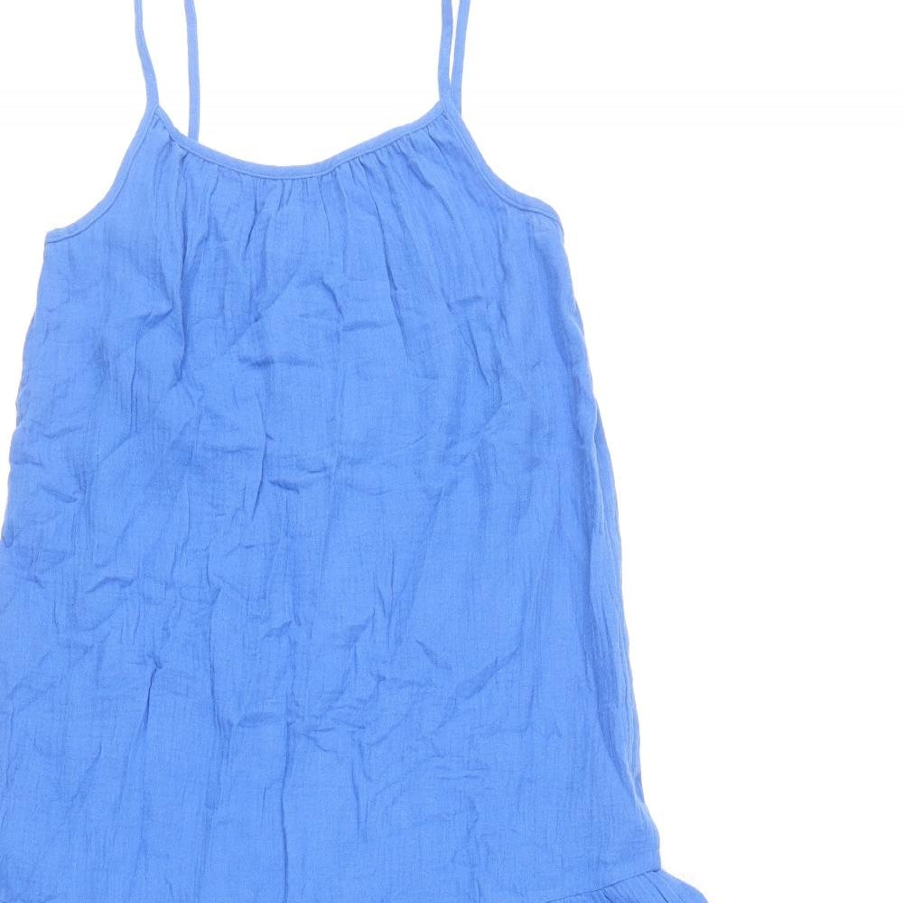 Marks and Spencer Girls Blue Polyacrylate Fibre A-Line Size 11-12 Years Square Neck Pullover