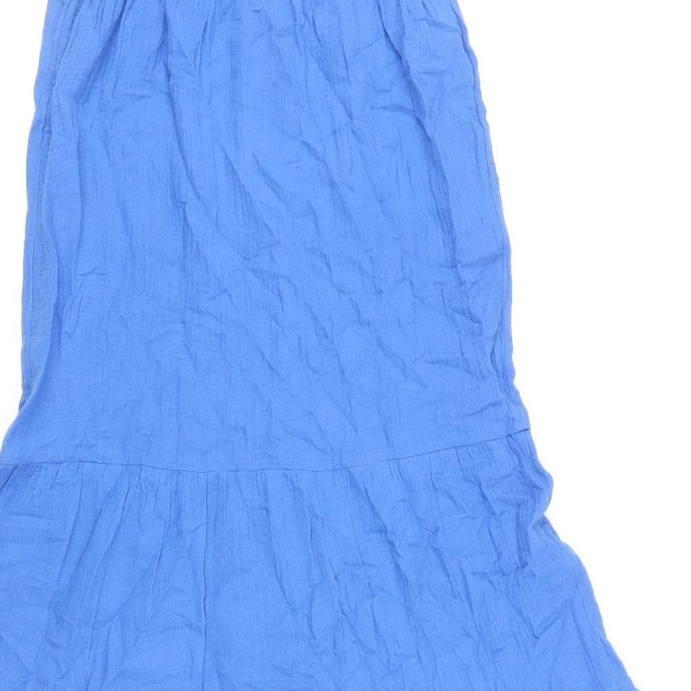 Marks and Spencer Girls Blue Polyacrylate Fibre A-Line Size 11-12 Years Square Neck Pullover