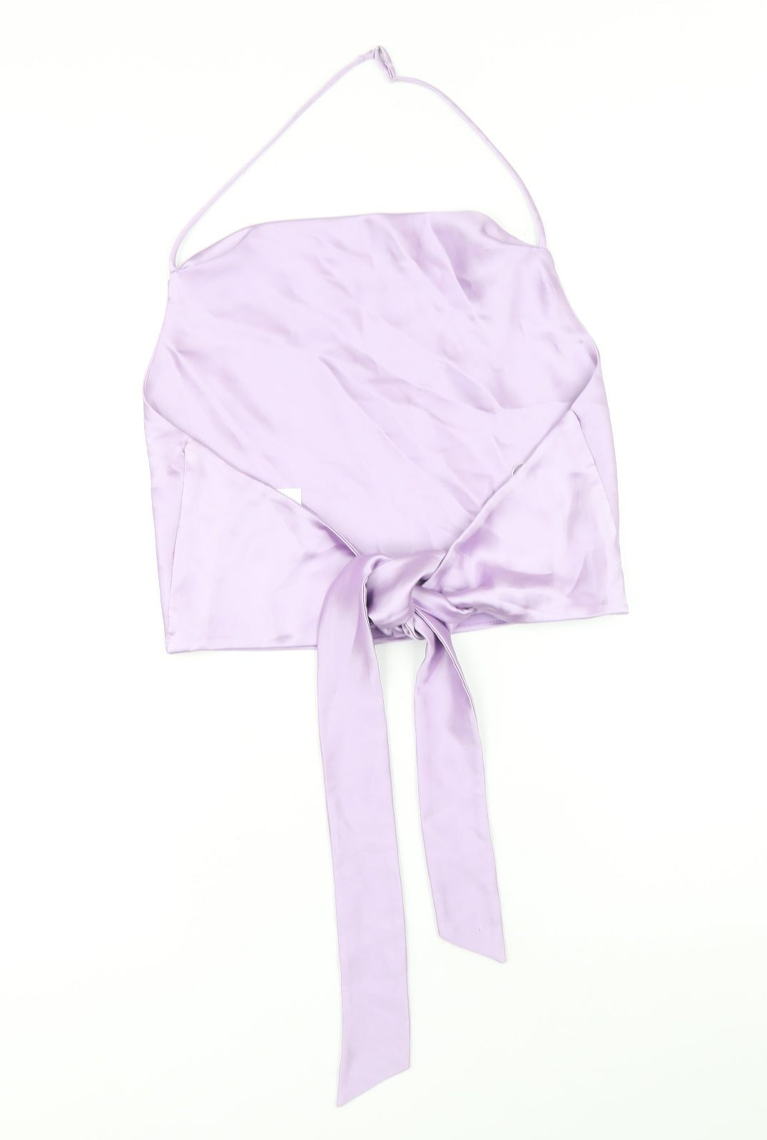 Zara Womens Purple Polyester Cropped Blouse Size L Halter