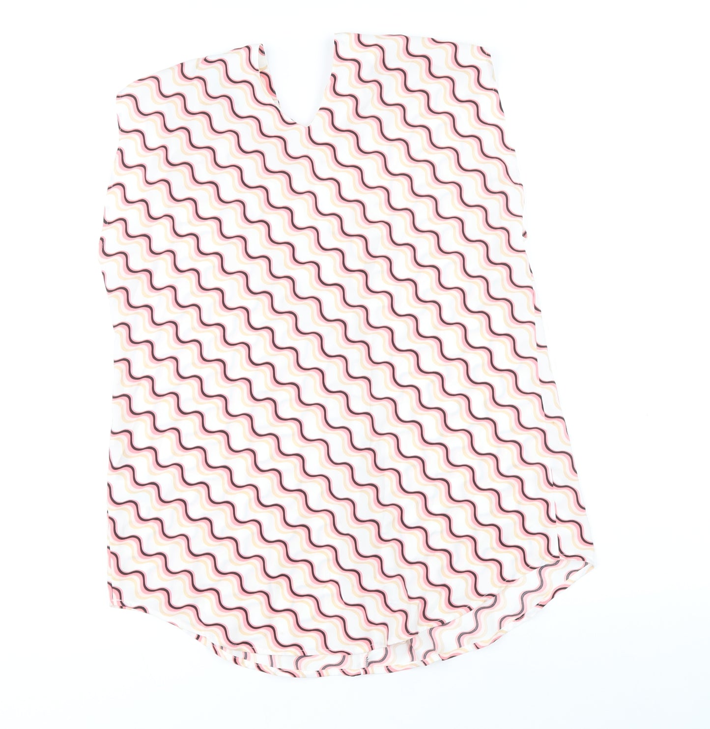 Marks and Spencer Womens Multicoloured Striped Polyester Basic Blouse Size 6 V-Neck