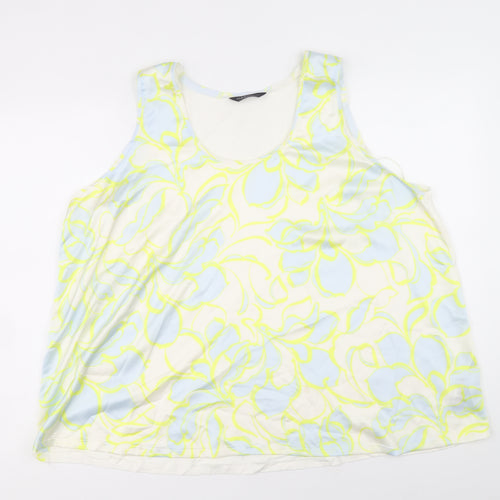 Marks and Spencer Womens Multicoloured Floral Polyester Basic Tank Size 22 Round Neck