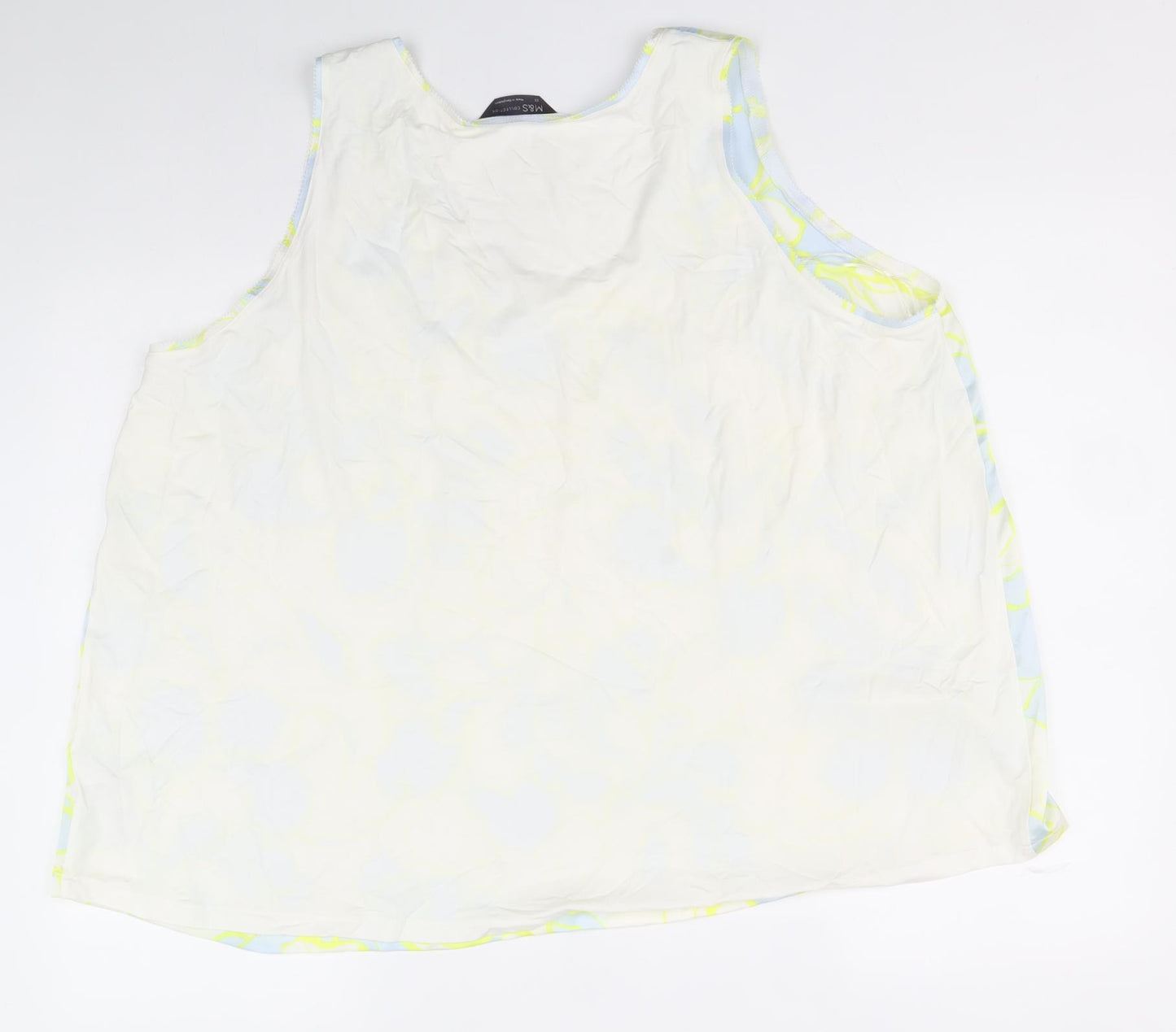 Marks and Spencer Womens Multicoloured Floral Polyester Basic Tank Size 22 Round Neck
